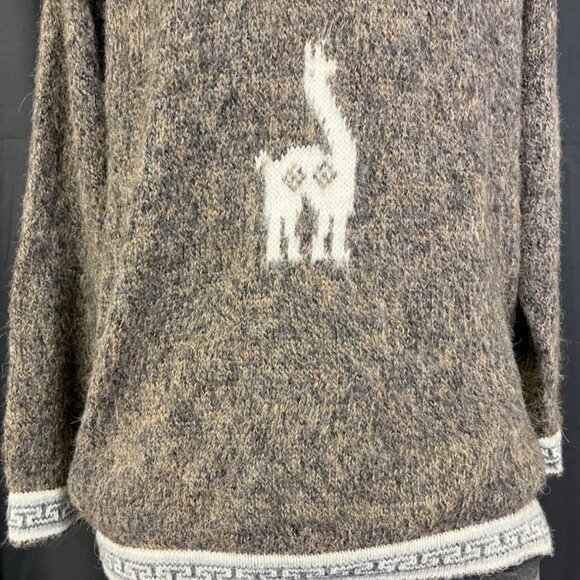 Vintage Men's Brown Alpaca Sweater/Pullover Sz L SKU 4768 - Picture 4 of 5